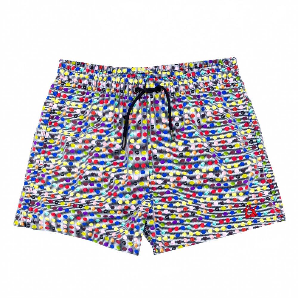 NEW EIGHT X men's dot and cross swim trunks in multi